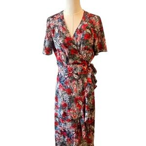 The Kooples Silk Side Tie Wrap Dress, Sz Fr 3, US L NWT